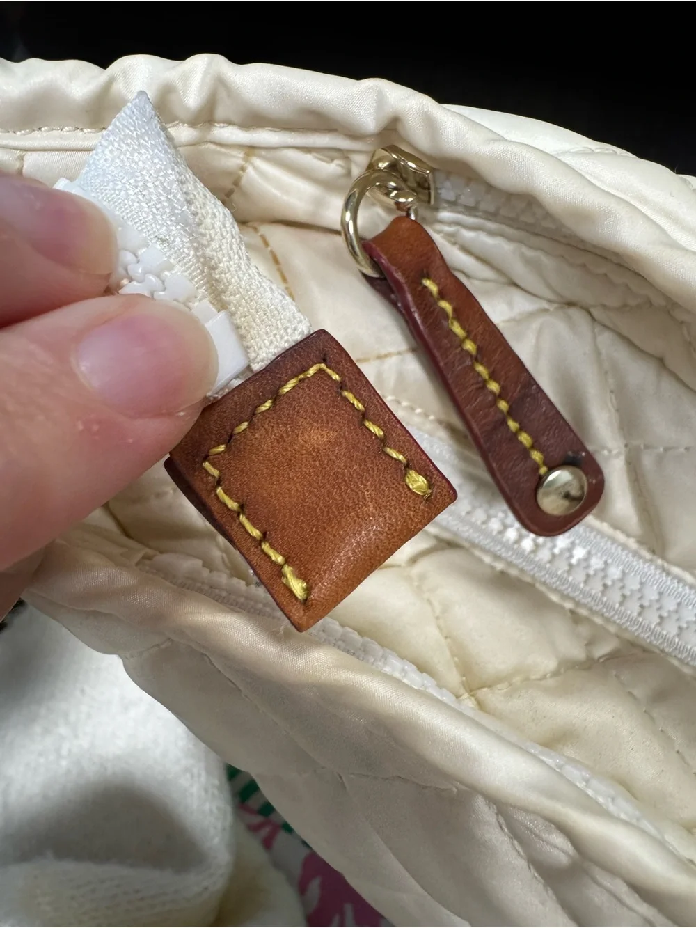 MZ Wallace Quilted Cream Crossbody Shoulder Bag